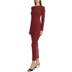 NWT Reformation Tommie Long Sleeve Stretch Dress Chiantia maroon Medium